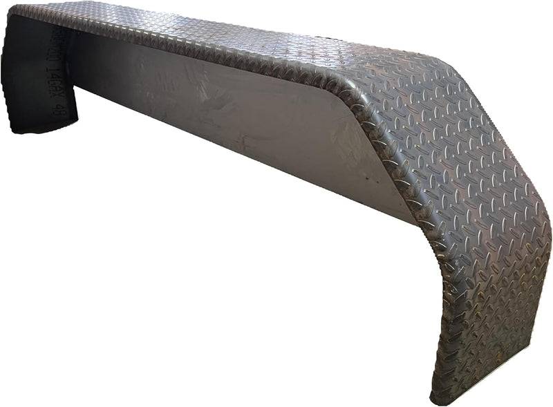 72x10x19 Inch 14 gauge Treadplate Double Break Trailer Fender Smooth Back