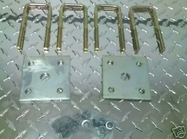 Zinc Plated U Bolt Kit for 2 Inch Square Axles