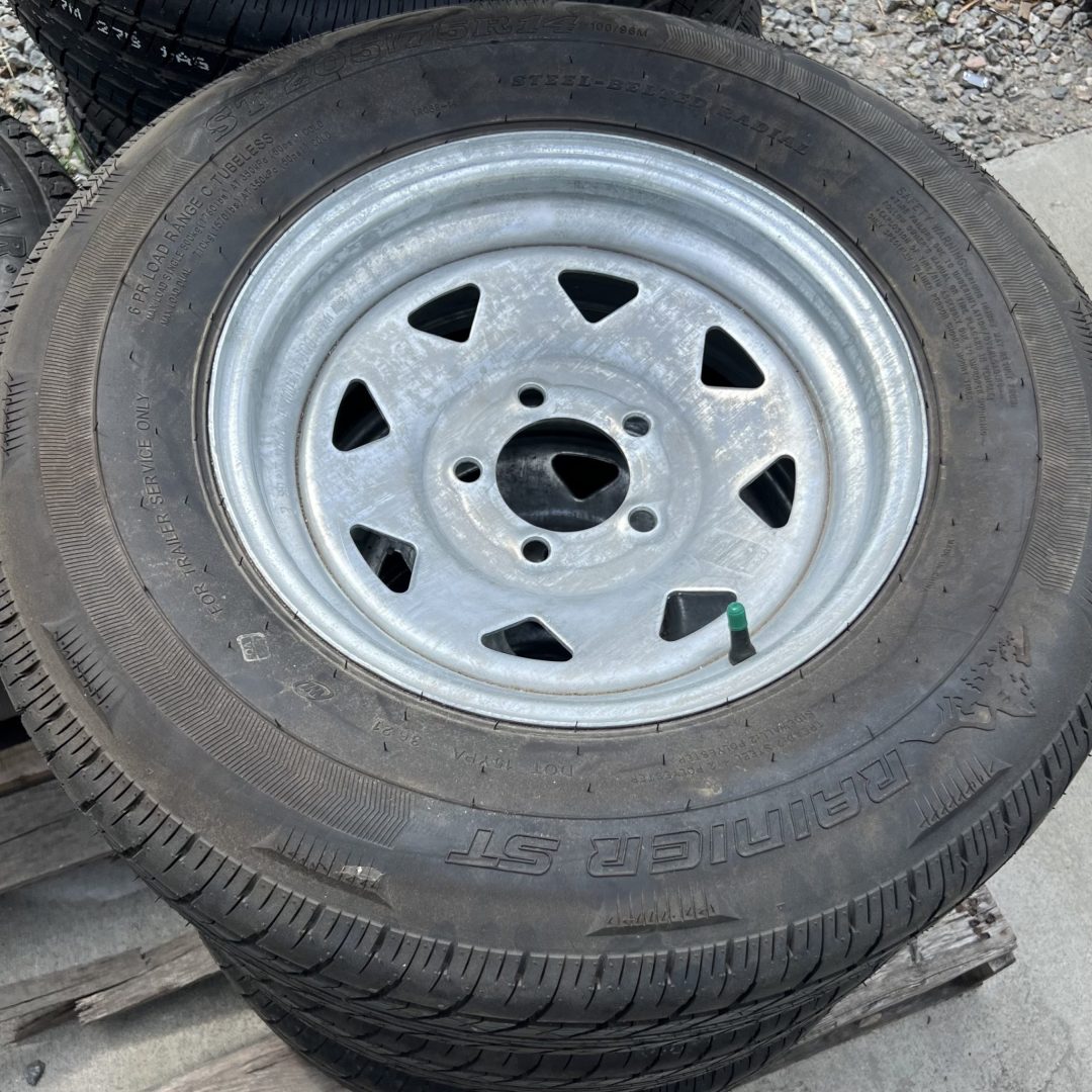 13″ ST175/80D13 SILVER Modular Hole Bias Assembly Trailer Parts Kingdom