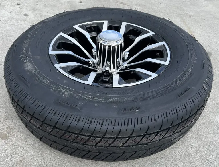 ST225/75R15 6H/E ply EDGE Aluminum Trailer Wheel Assembly  w/ Caps/Nuts
